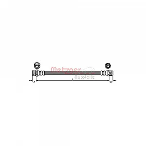 Гальмівний шланг METZGER 4110213 для OPEL RENAULT GENERAL MOTORS, задній міст зліва - Фото 1