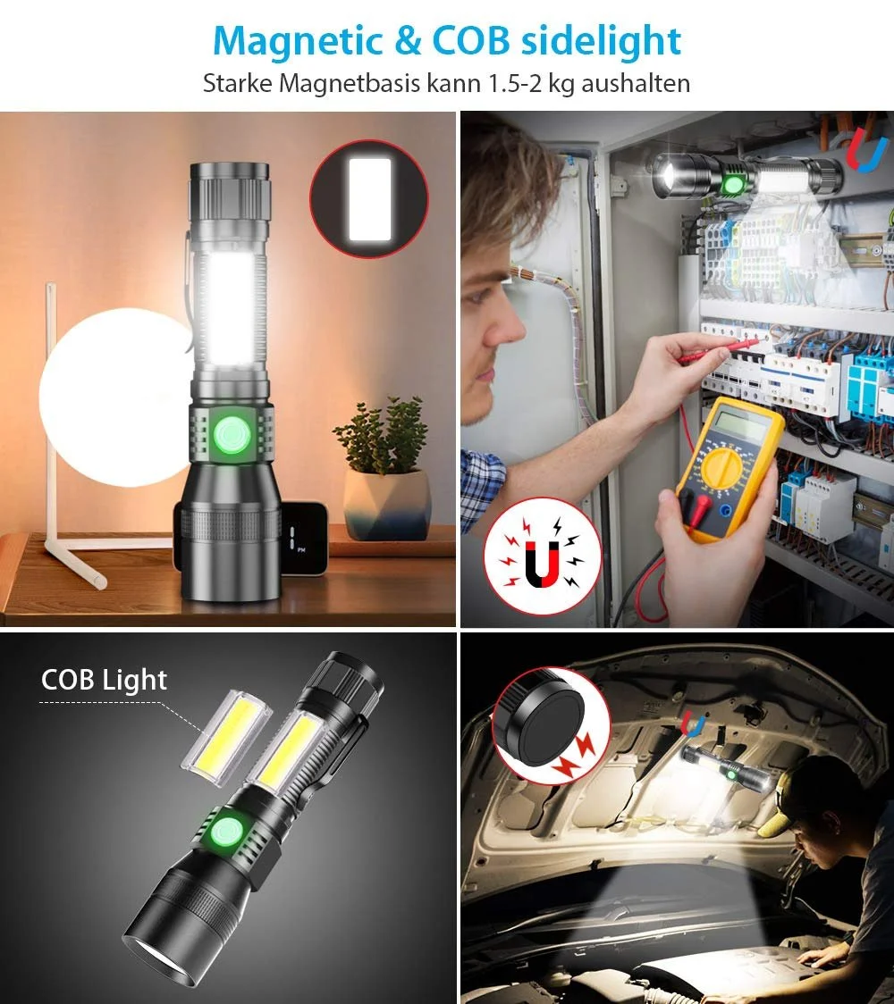 Ліхтар Karrong LED UV 395 нм Магнітний USB Перезаряджуваний COB Бічне світло Червоне світло 2200 mAh Акумулятор Водонепроникний Ультрафіолетова, фото №2