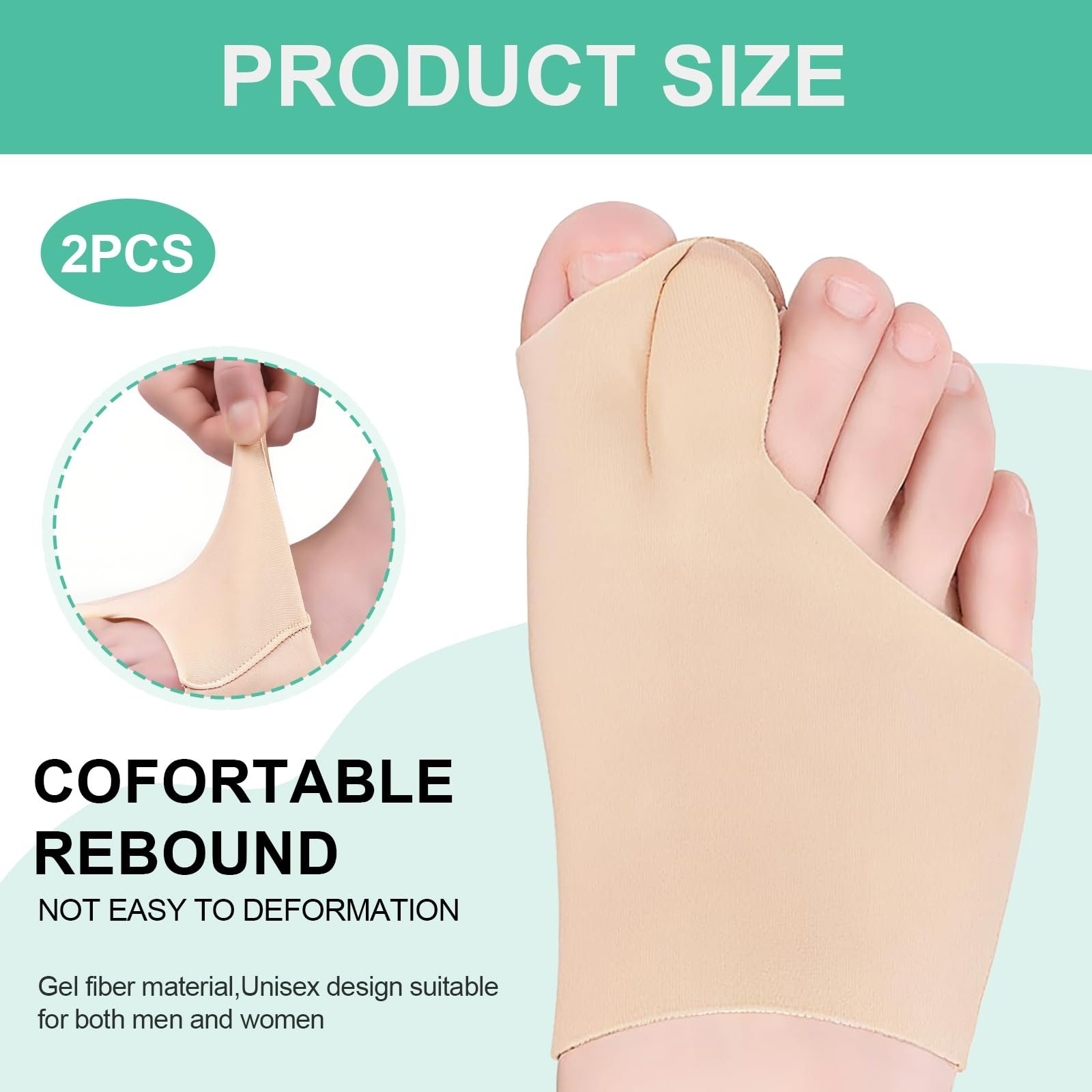 Роздільник для пальців ніг 2 шт. Hallux Valgus Корекція, фото №2 Роздільник для пальців ніг 2 шт. Hallux Valgus Корекція, фото №2