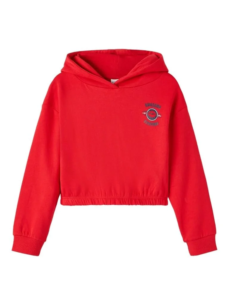 Толстовка NAME IT Nkfviala LS Short Boxy Sweat Wh Bru N, фото №1