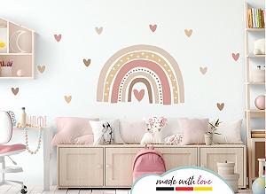Наклейка на стену Little Deco DL935-5 Радуга Бохо Сердца для детской комнаты synthetic.ua - Фото 1