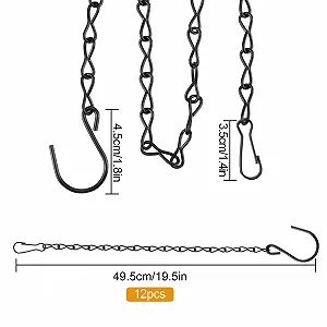Подвесная металлическая цепь Quesuc 50 см 12 шт. synthetic.ua - Фото 1