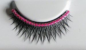 Вії Eulenspiegel Eye Design Чорний з рожевою перловою стрічкою synthetic.ua - Фото 1