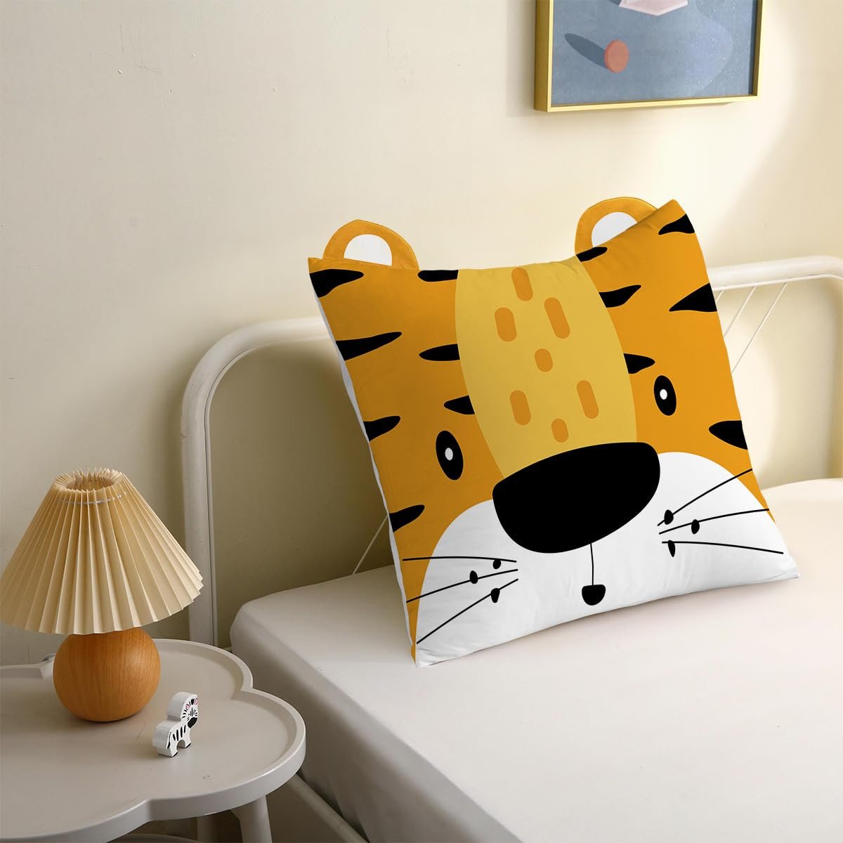 Постельное белье MUSOLEI 135 x 200 см, детское, для девочек, микрофибра, 3D, комплект, пододеяльник с 1 наволочкой 80 x 80 см, для детской комнаты, односпальная кровать, лев с ушками, фото №4
