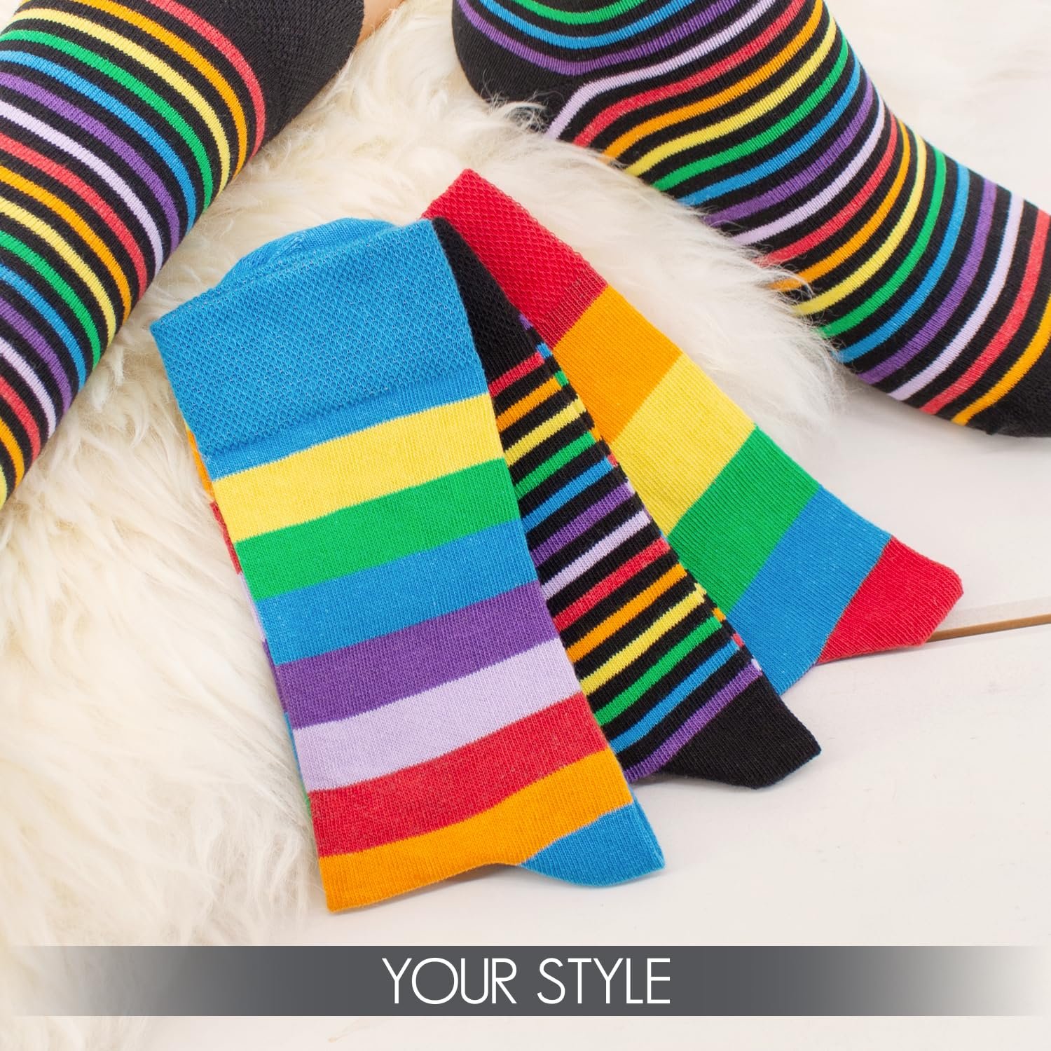 Полосатые носки Footstar для женщин и мужчин, 6 пар, фото №4