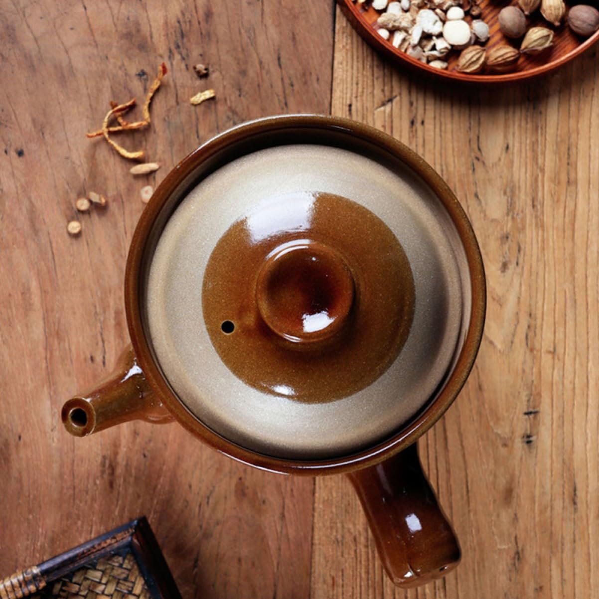 Ківш Toyvian керамічний для ліків традиційний китайська ручної роботи термостійкий для газових плит, фото №5 Ківш Toyvian керамічний для ліків традиційний китайська ручної роботи термостійкий для газових плит, фото №5