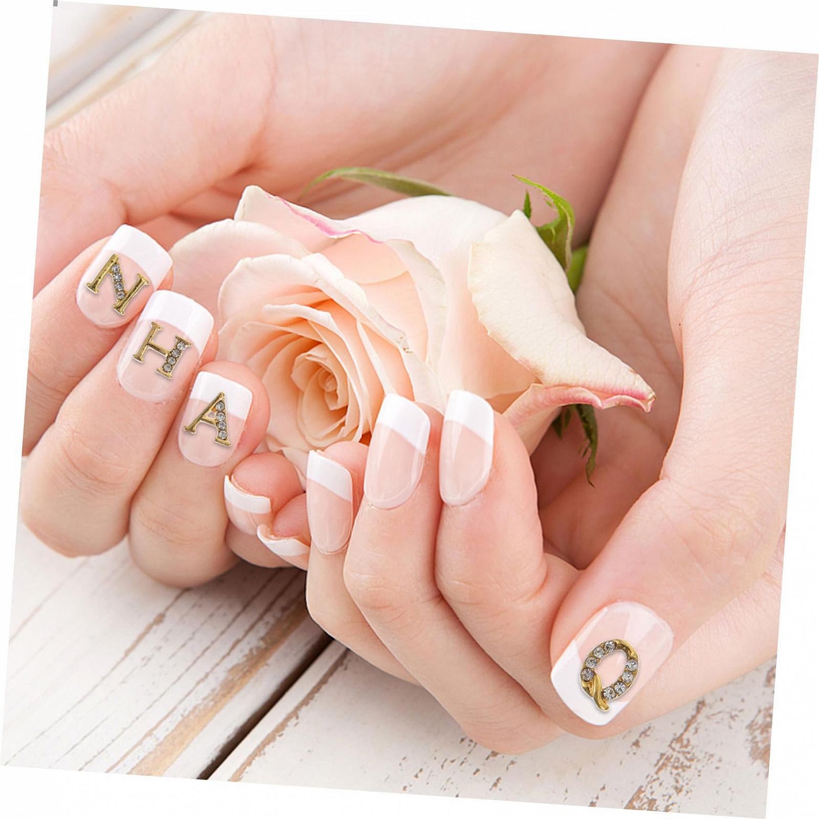 FRCOLOR 2 коробки Аксессуары для ногтей Металлическое украшение Металлические украшения для ногтей Буквенные подвески для ногтей Хрустальное украшение для скрапбукинга 3D Стразы для маникюра, фото №8