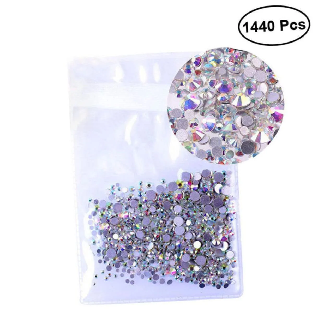 Стрази FRCOLOR Kristall, круглі, 4320 шт, мікс, пласка задня частина, фото №4