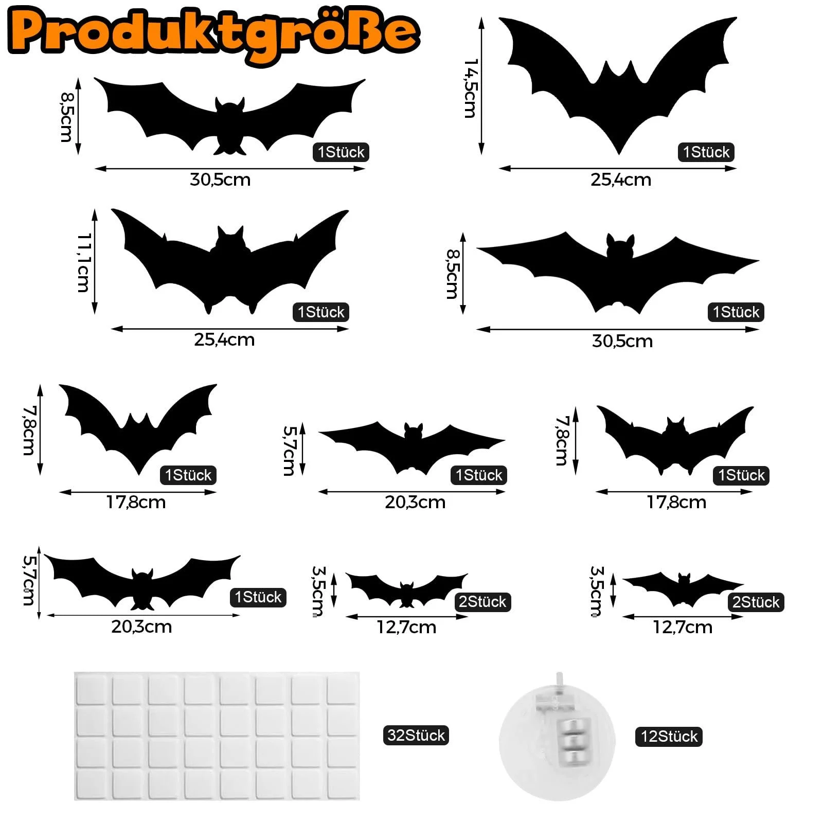 Декоративні наклейки ALEGRE Halloween 3D Bat з LED-підсвіткою 12 шт. фіолетові., фото №2 Декоративні наклейки ALEGRE Halloween 3D Bat з LED-підсвіткою 12 шт. фіолетові., фото №2