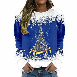 Уродливый Рождественский свитер Женский Зимний Флис с длинными рукавами - Фото 1