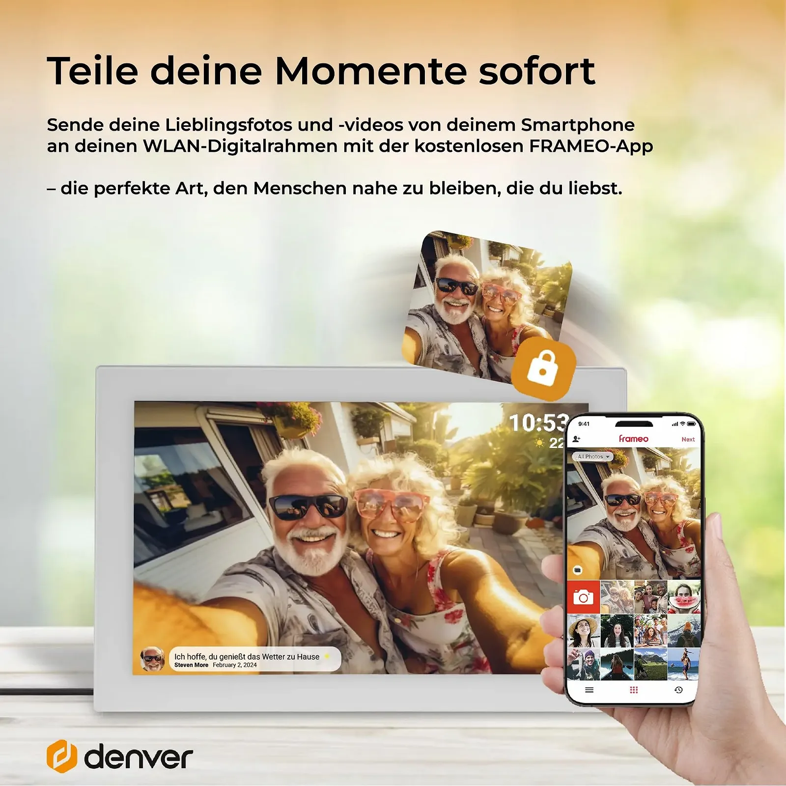 Цифровая фоторамка Denver 10.1 Inch 16 GB WiFi Frameo White, фото №2