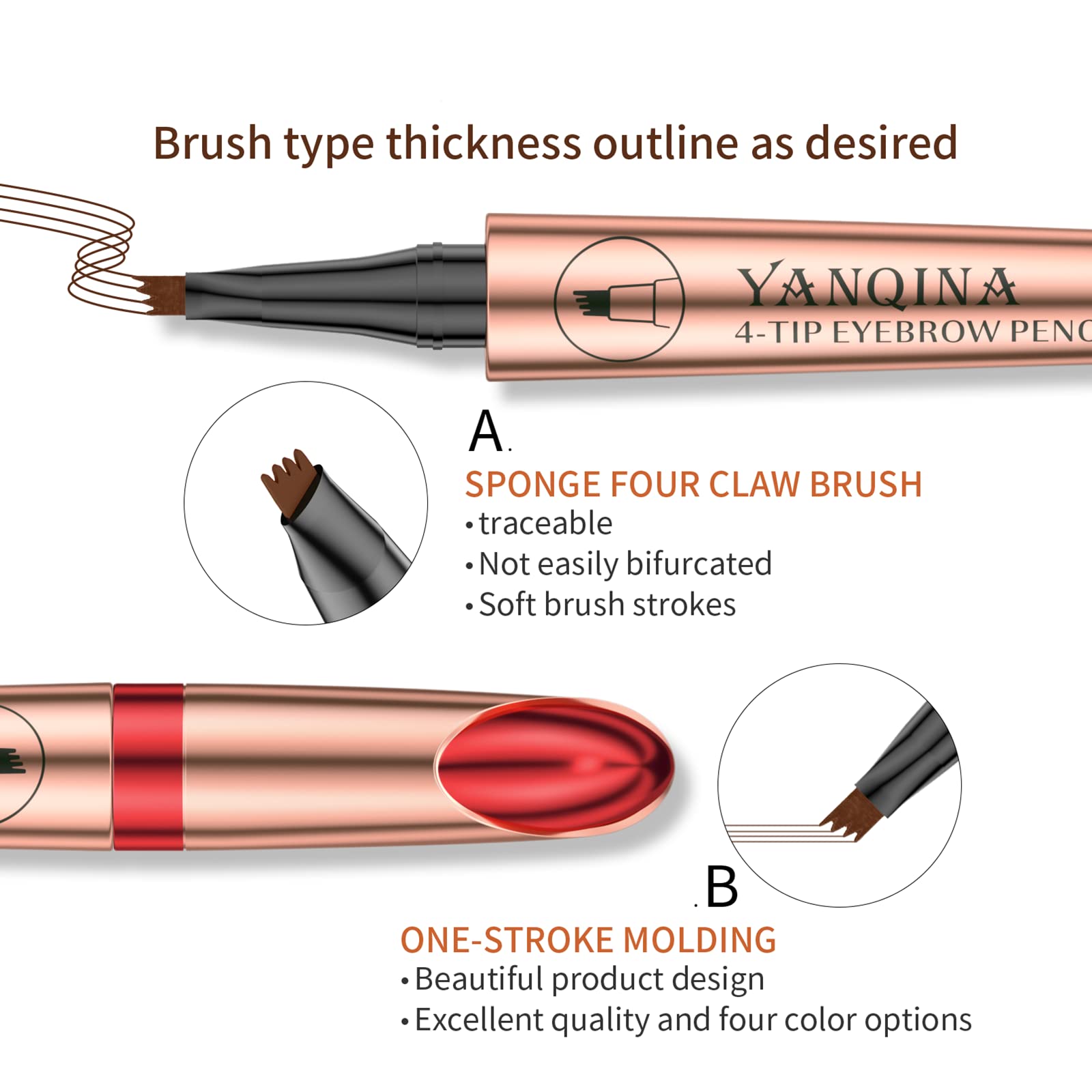 Олівець для брів Professional Makeup 24 Hours Long Smudge-Proof Natural Looking Dark Brown, фото №2