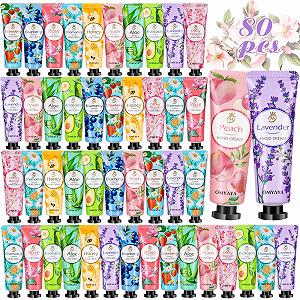 Набір кремів для рук Mini, 80 шт. Авокадо, алое вера, персик, полуниця, чорниця, мед, троянда, грейпфрут, лаванда, ромашка - Фото 1