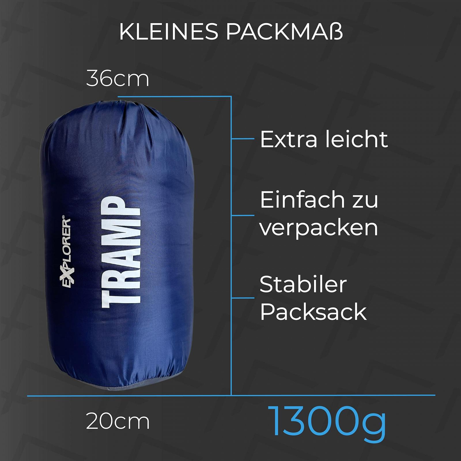 Спальный мешок EXPLORER® Tramp -9 °C + 9 °C 3 сезона 250 GSM 1300 г комбинируемый 230 x 80 x 55 см, фото №3