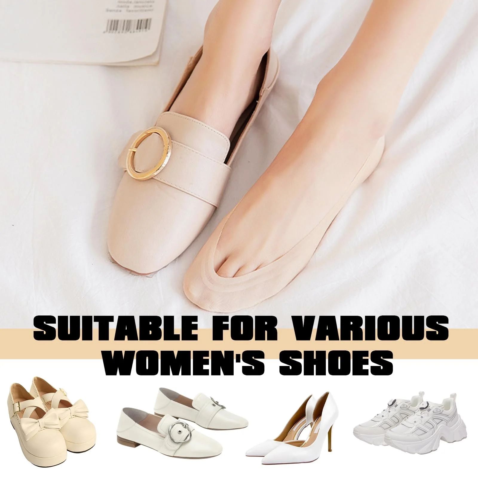 Шкарпетки жіночі невидимі нейлонові 5 пар, 38-42, балетні шкарпетки, фото №6