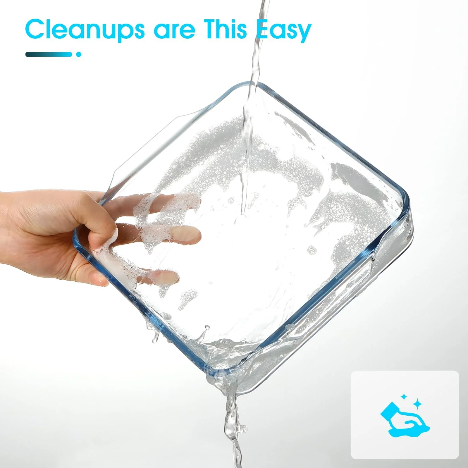 Форма для запекания NUTRIUPS стеклянная прямоугольная 1.3 л 24 x 19 x 5 см, фото №4