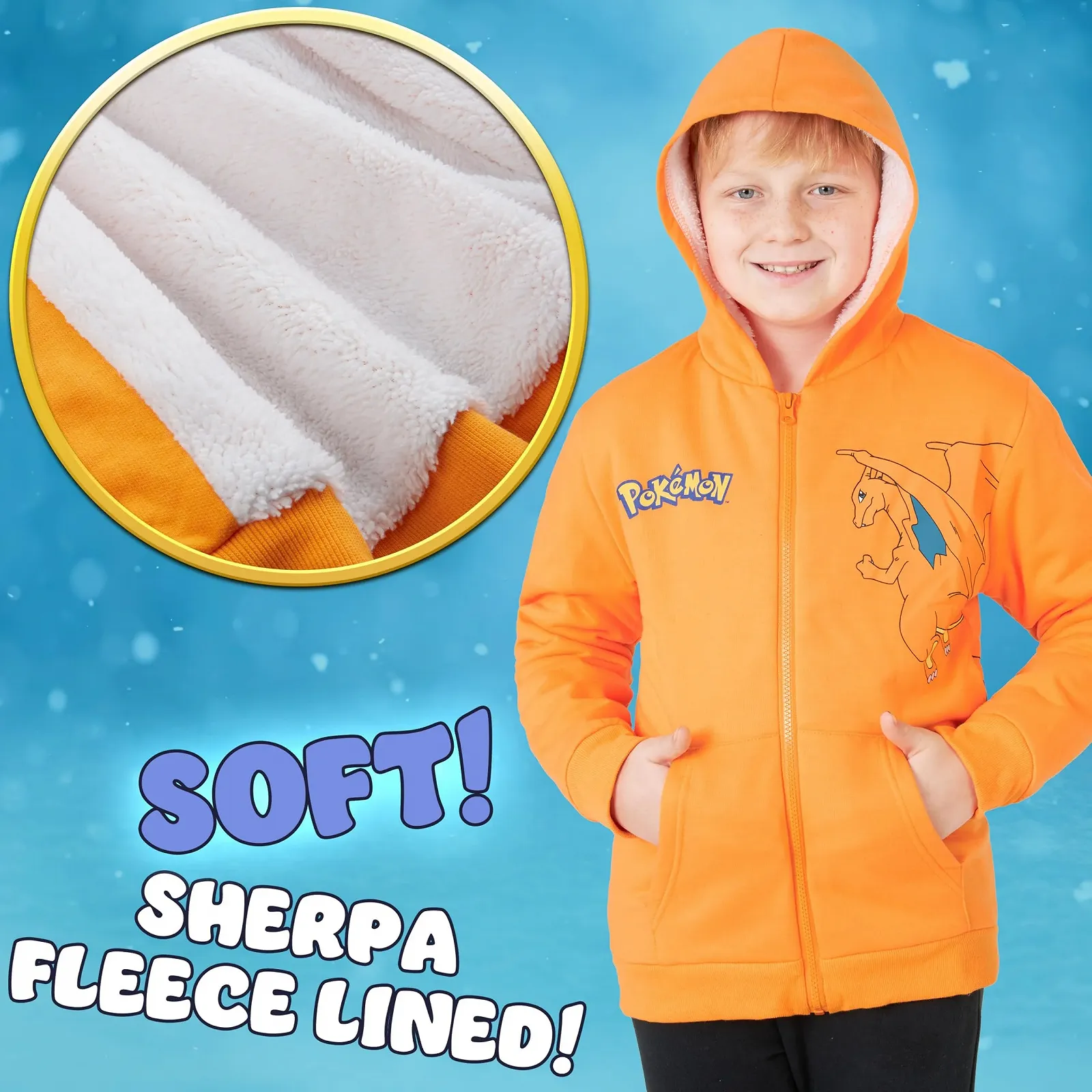 Худи Pokemon для мальчиков 7-14 лет, Sherpa Fleece худи на молнии, аниме подарки для детей, фото №3 Худи Pokemon для мальчиков 7-14 лет, Sherpa Fleece худи на молнии, аниме подарки для детей, фото №3