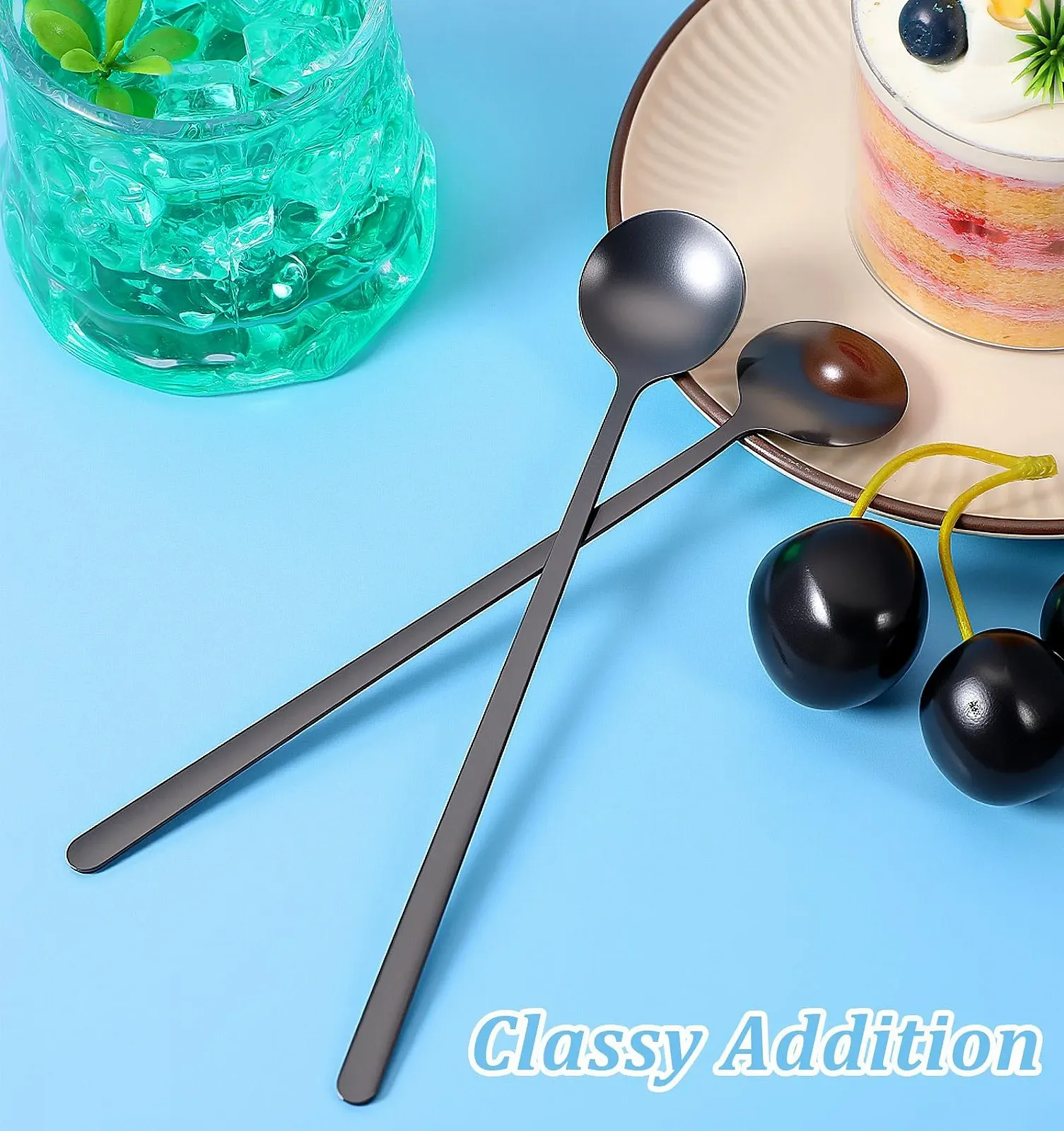 Ложки для еспресо Zunmmer, набір 6 шт., нержавіюча сталь, матовий чорний, фото №6