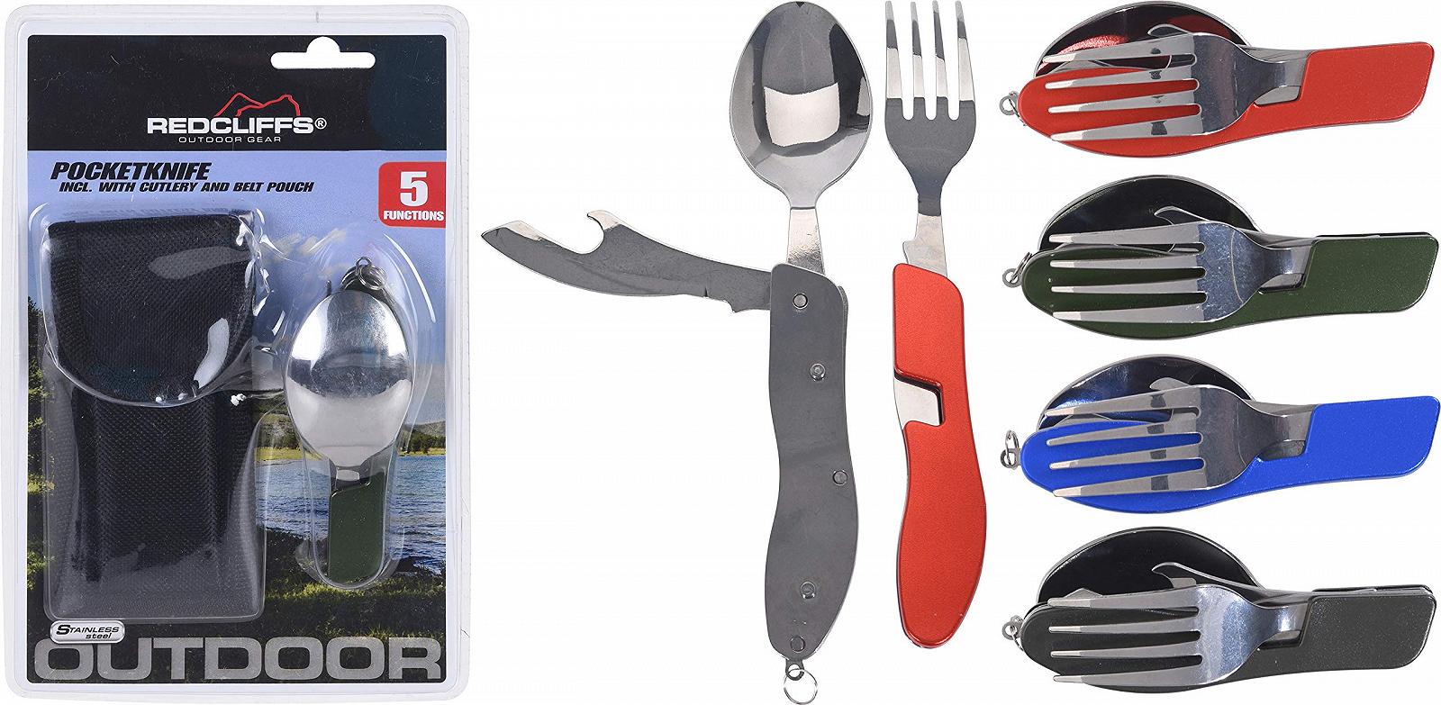 Ніж складаний Trendkontor Redcliffs з чохлом для пояса Виделка Ложка Різні кольори, фото №1 Ніж складаний Trendkontor Redcliffs з чохлом для пояса Виделка Ложка Різні кольори, фото №1