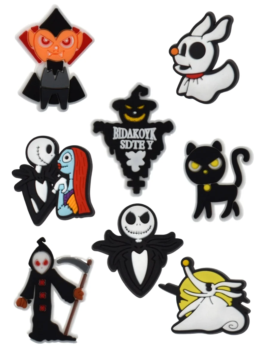 Джибитси The Nightmare Before Christmas Jack Skellington 8 шт, аксессуары для крокс, фото №1