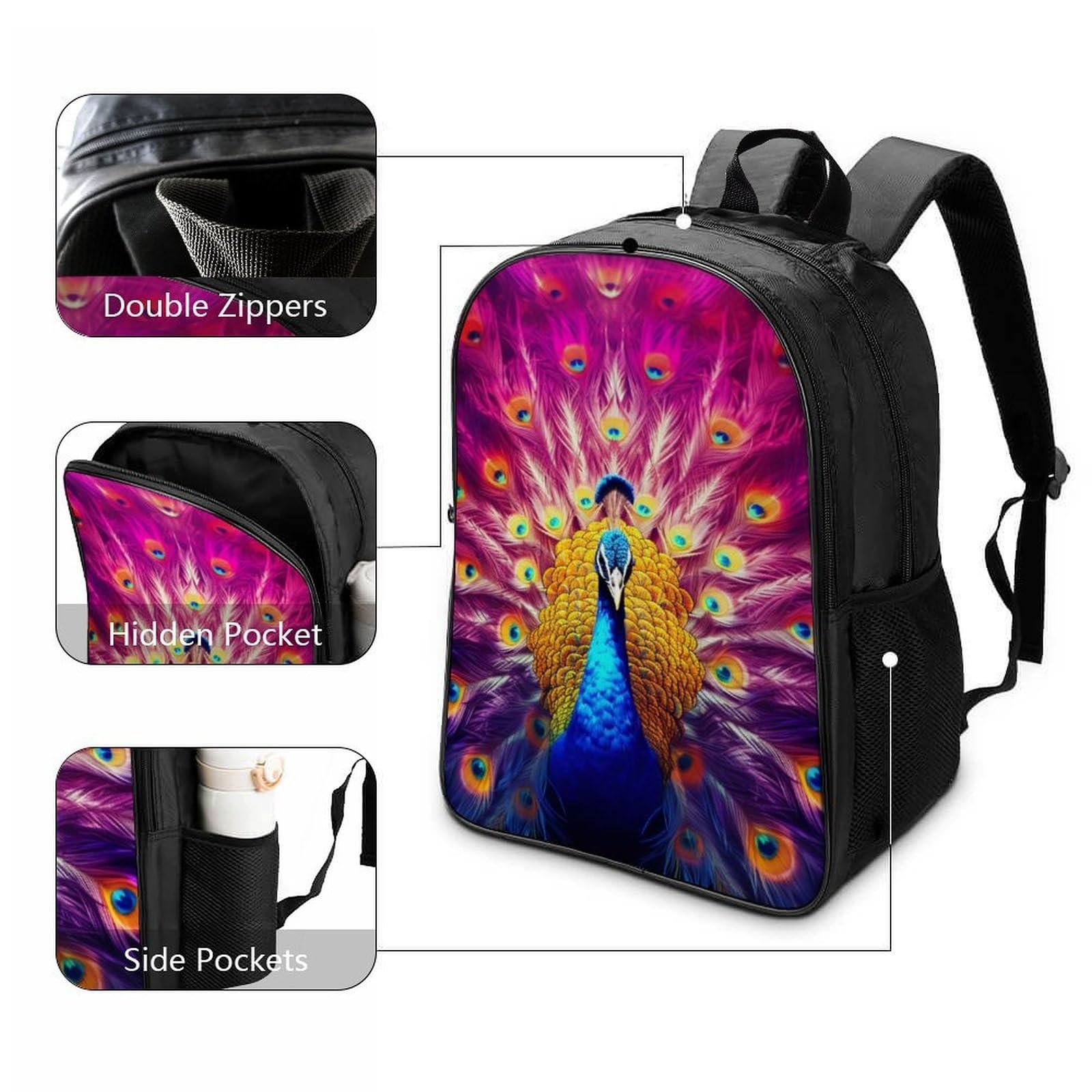 Школьный рюкзак MXRMXR Peacock 40x28x16см, фото №3