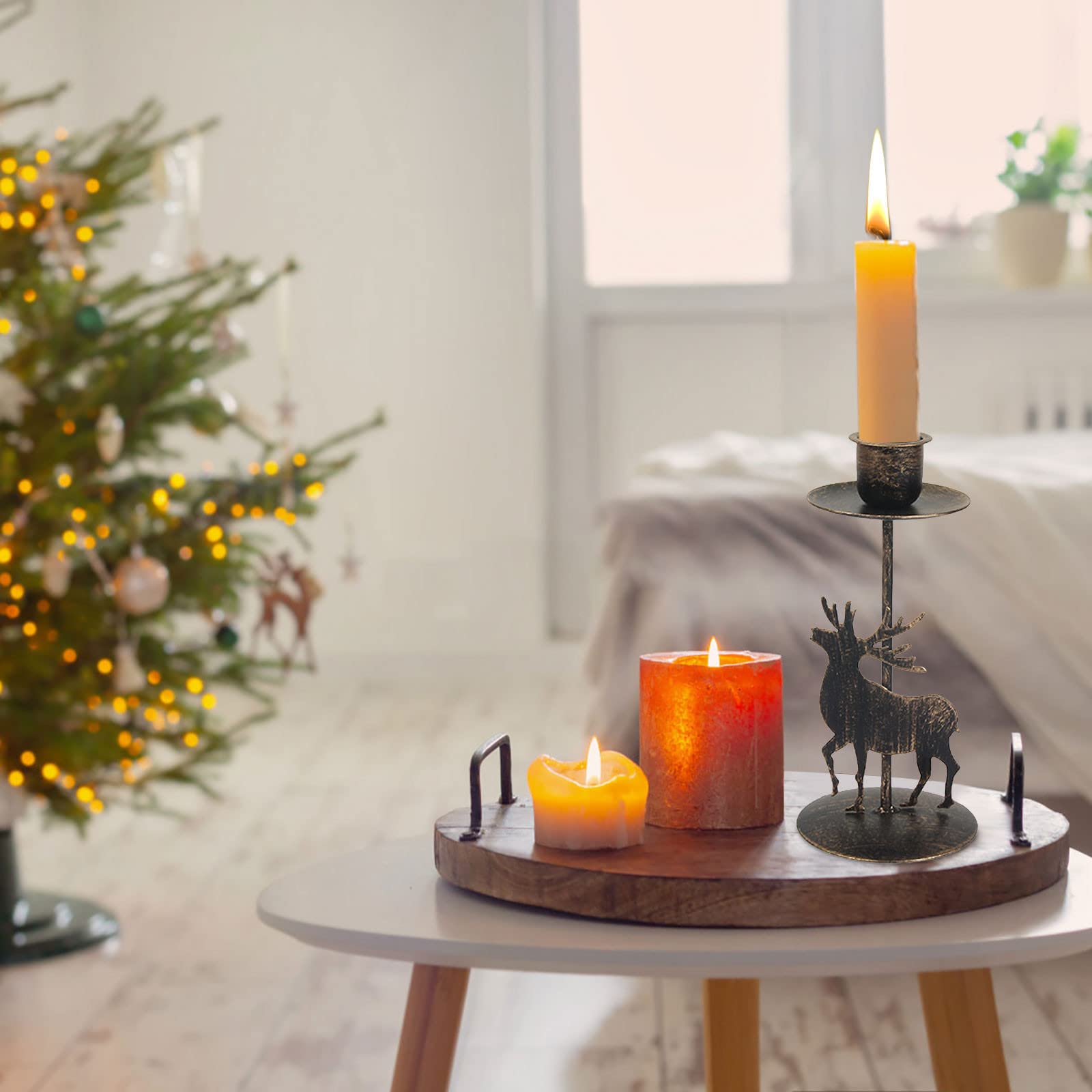 Подсвечник Yuemei Metal Candle Holder Рождественский Черный Один размер, фото №4