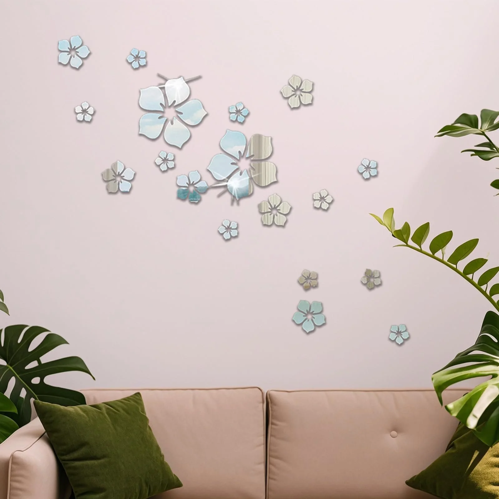 Наклейка на стіну Cherry Blossom 3D Acrylic Mirror Tile Decals, фото №6