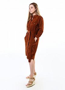 Платье inDresser L Коричневый (IN-F0280В064Д-Brown) synthetic.ua - Фото 1