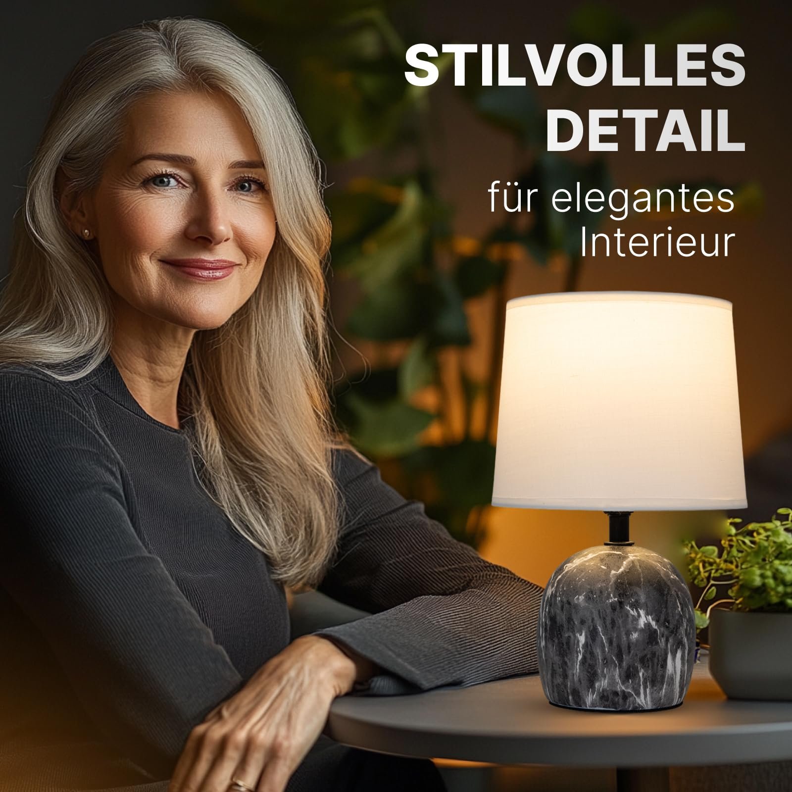 Настільна лампа Arte Lamp TITAWIN A5022LT-1GY текстильний плафон сіра хром, фото №5