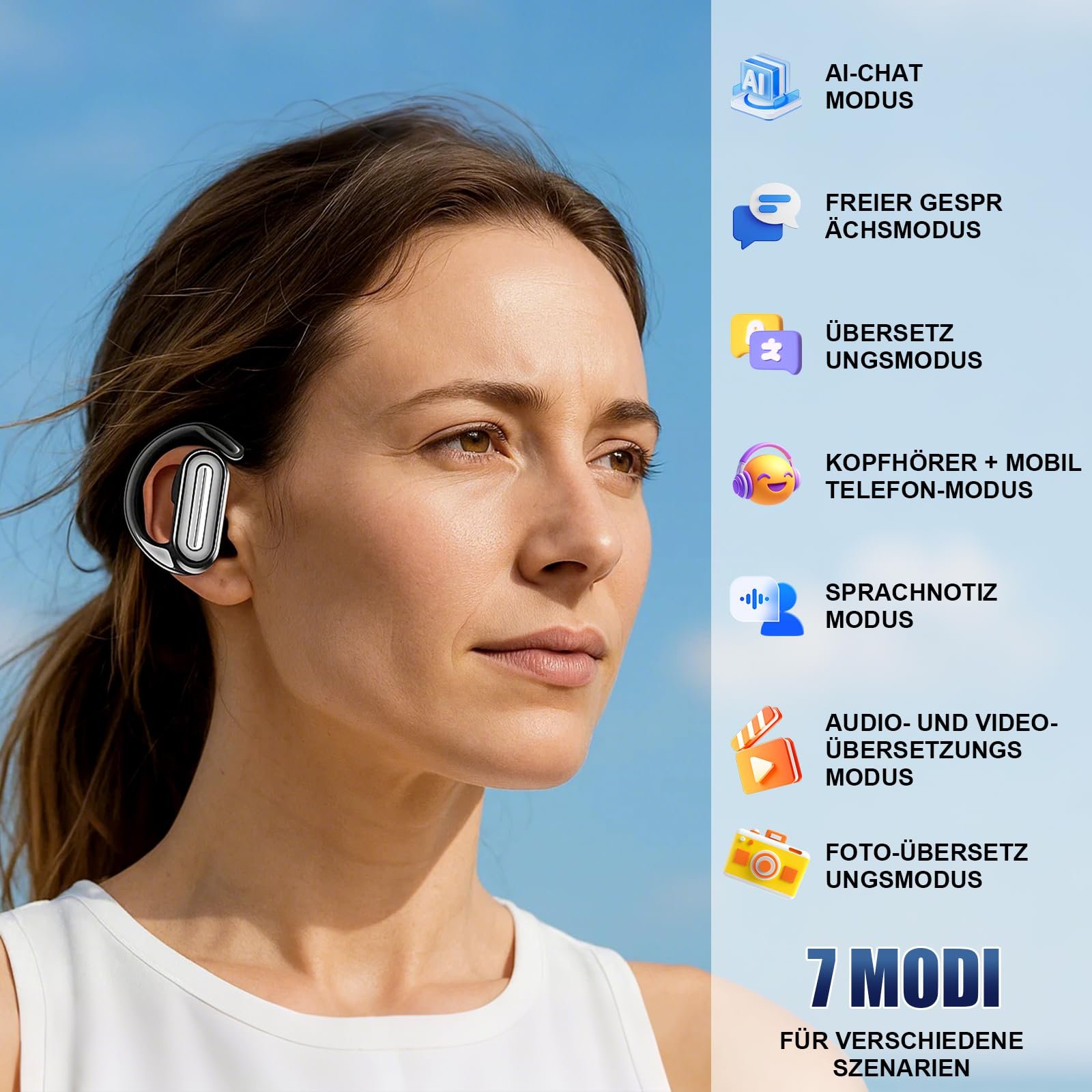 Навушники-перекладачі 3-в-1 для голосового перекладу, підтримка 126 мов, фото №3