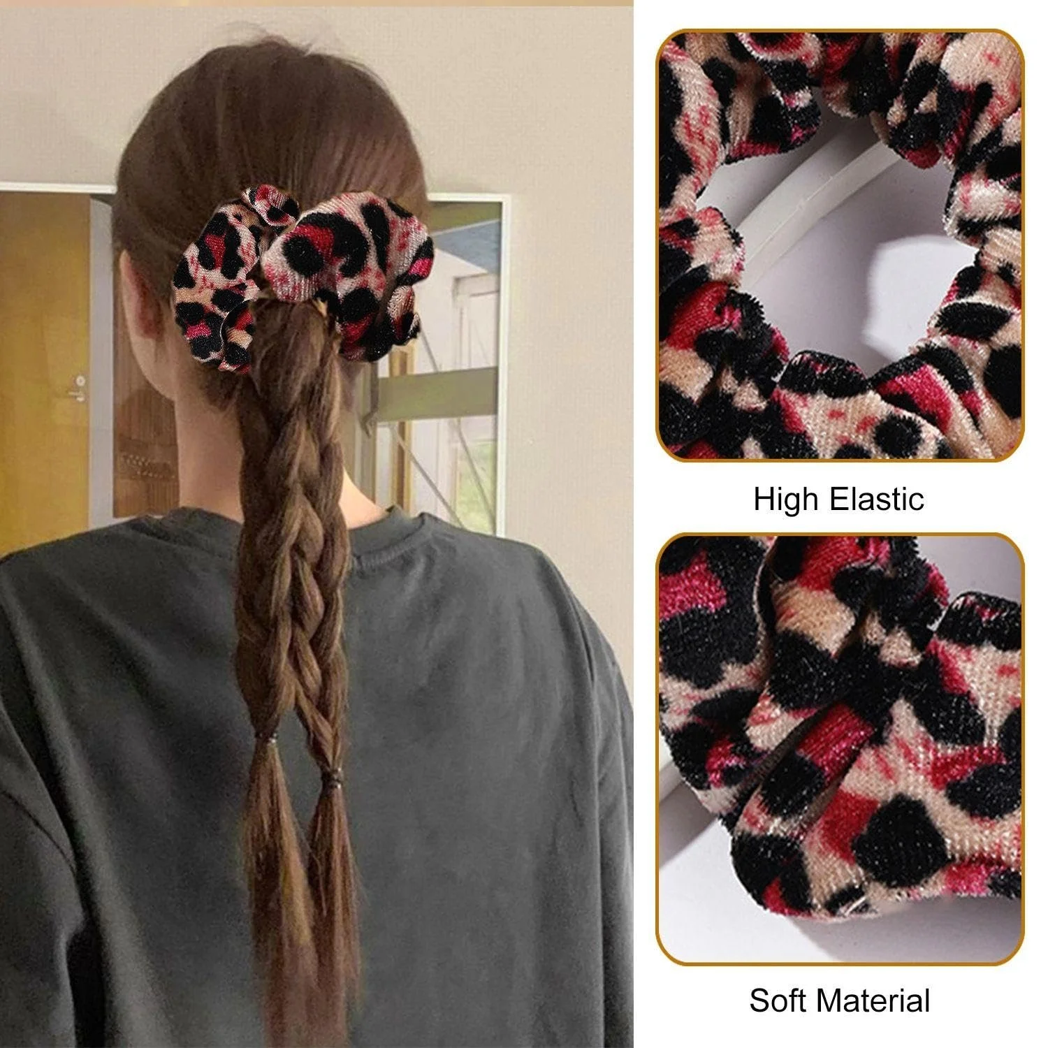 Резинка для волосся Леопардовий принт 10 шт, фото №3