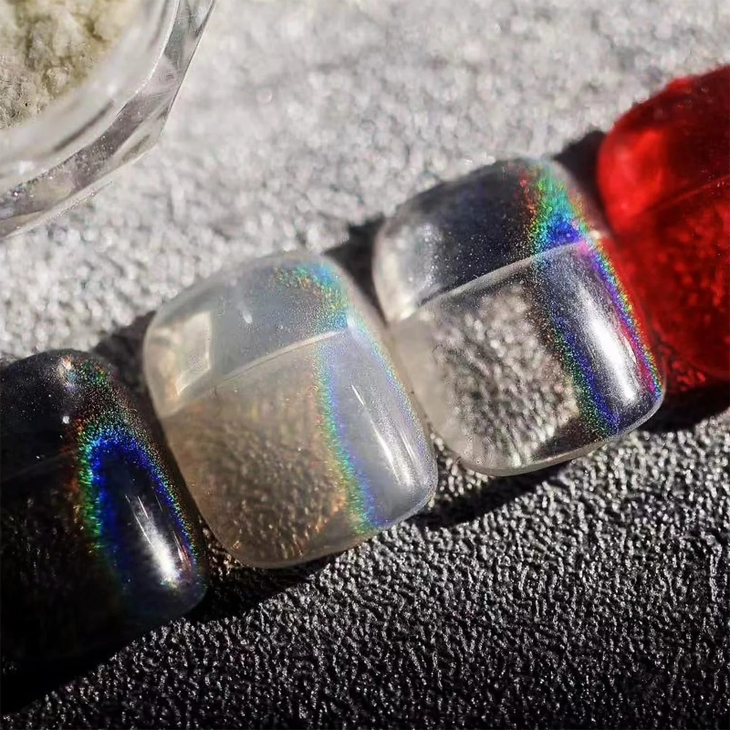 Голографічний райдужний гель-лак для нігтів "Котяче око" Блискучий, фото №4