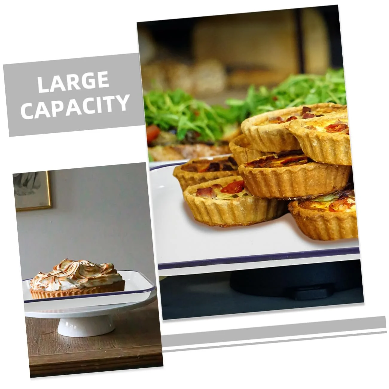 Прямокутна емальована форма для запікання зносостійка придатна для посудомийної машини універсальна, фото №6