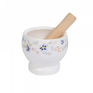 Ступка з кераміки з товкачиком Подрібнювач часнику, імбиру, спецій - Фото 1