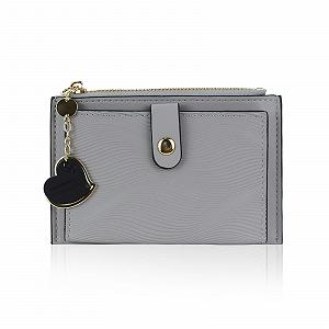Кошелек MultiValue Маленький для женщин, Мягкий PU кожаный кошелек для женщин с 6 отделениями для карт и кошельком на молнии для монет, Серый, большой / 1 - Фото 1