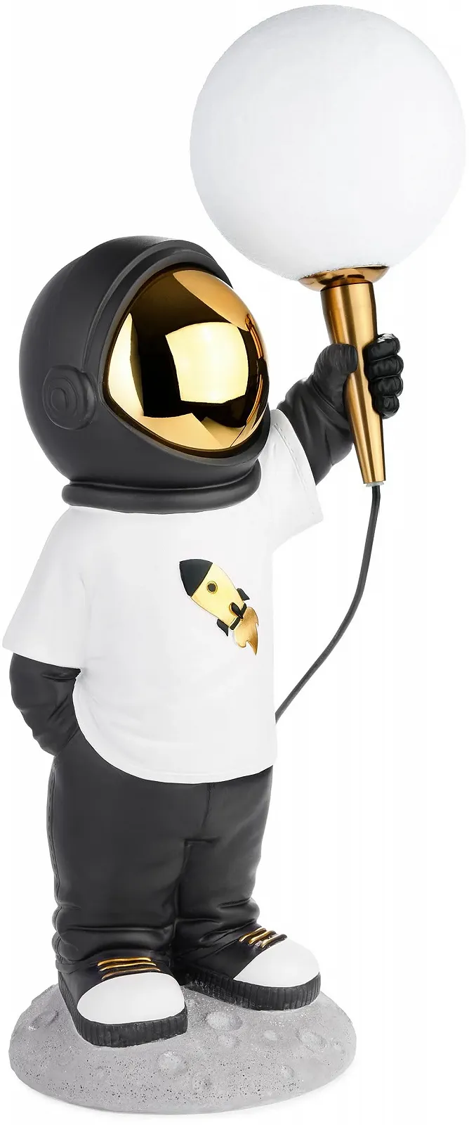 Настільна лампа BRUBAKER Астронавт USB-C Moon Lamp 46 см Gold White Black, фото №8