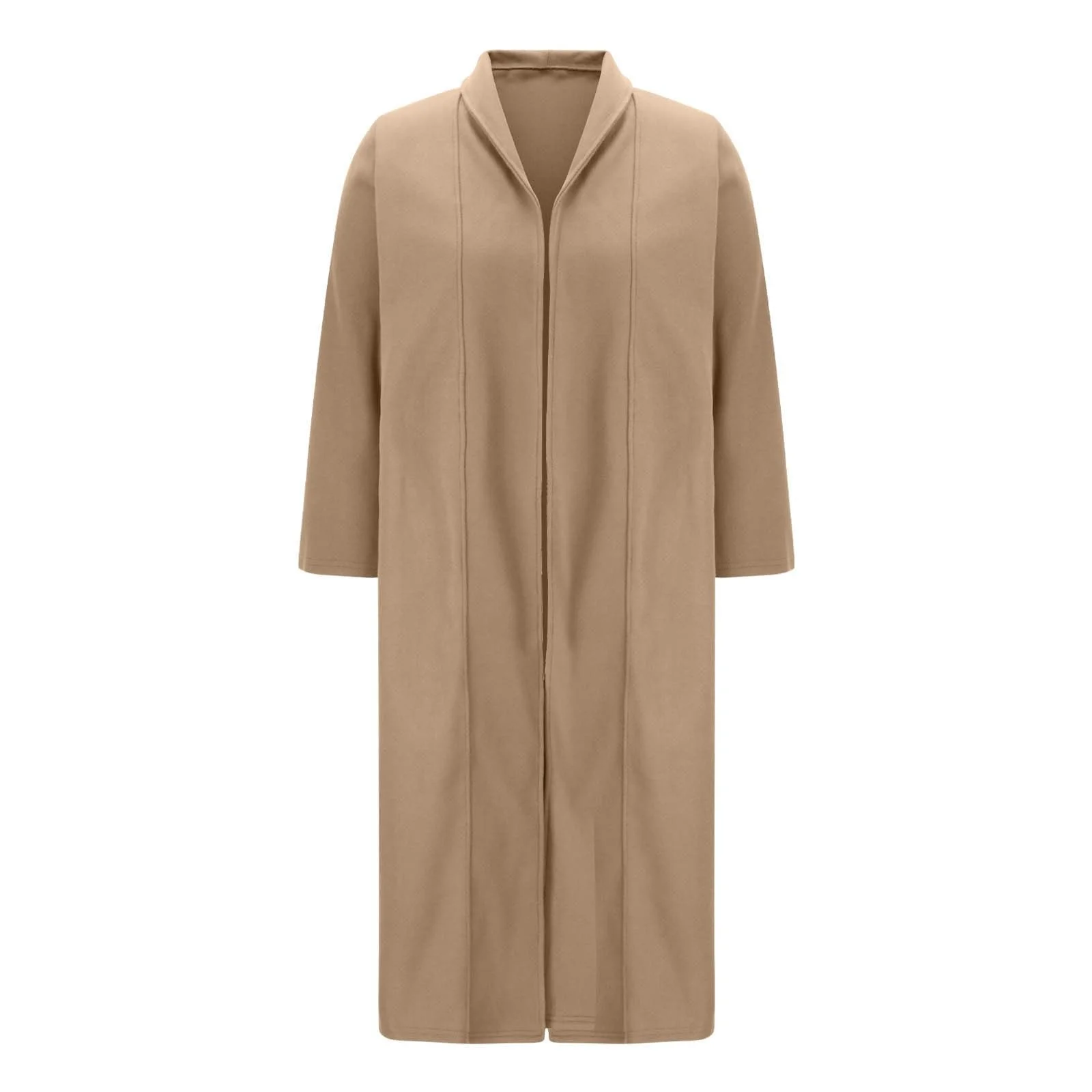 Пальто Женское Однотонное Модное Отложной воротник, фото №5