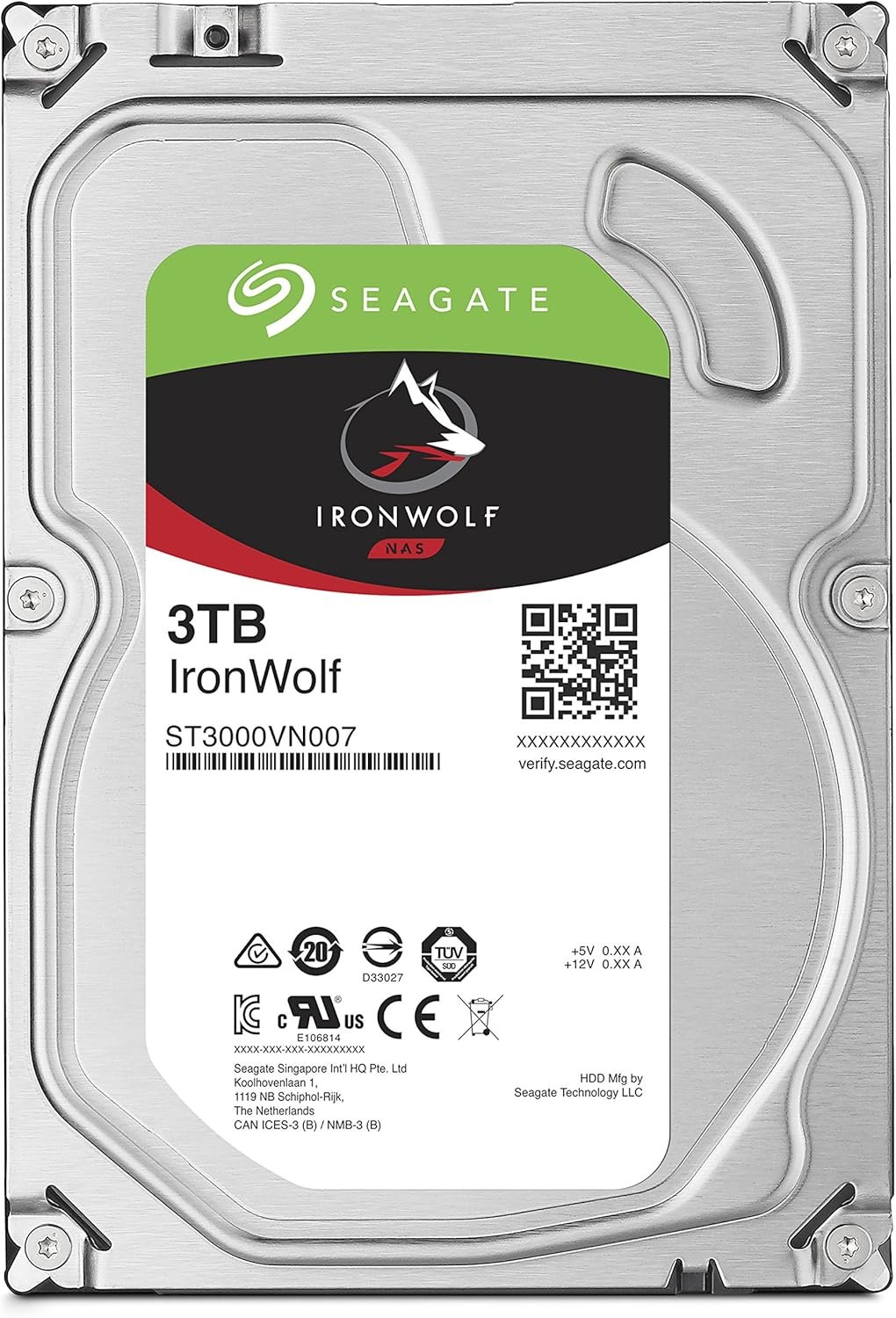 Жесткий диск Seagate IronWolf 3ТБ 5400об/м 202 МБ/с 3.5" SATA III (ST3000VN006), фото №2