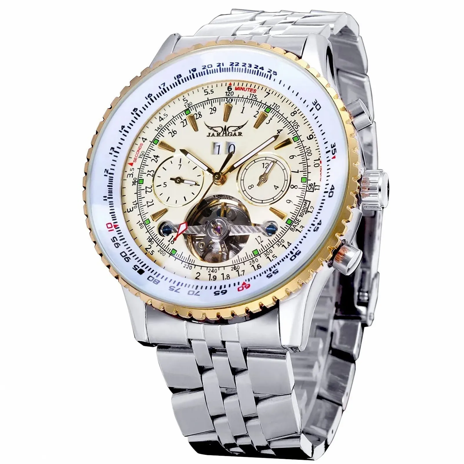 Механические часы с автоподзаводом FORSINING Мужской, Скелетон, Турбийон, Календарь, Дата, Золотой Браслет, фото №1 Механические часы с автоподзаводом FORSINING Мужской, Скелетон, Турбийон, Календарь, Дата, Золотой Браслет, фото №1