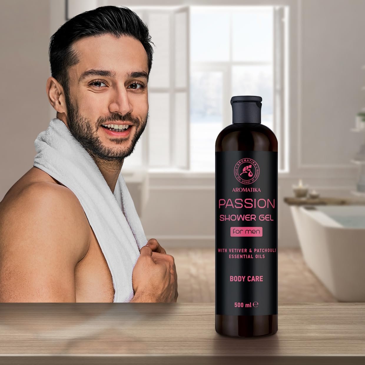 Гель для душа Passion For Men с эфирными маслами ветивера и пачули 500 мл, фото №5