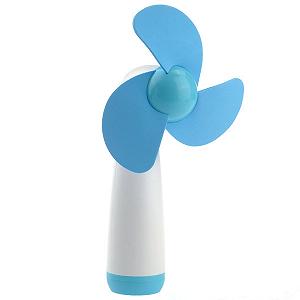 Ручний вентилятор VORCOOL Mini YGH365B, м'які лопаті, живлення від батарейок, синій - Фото 1