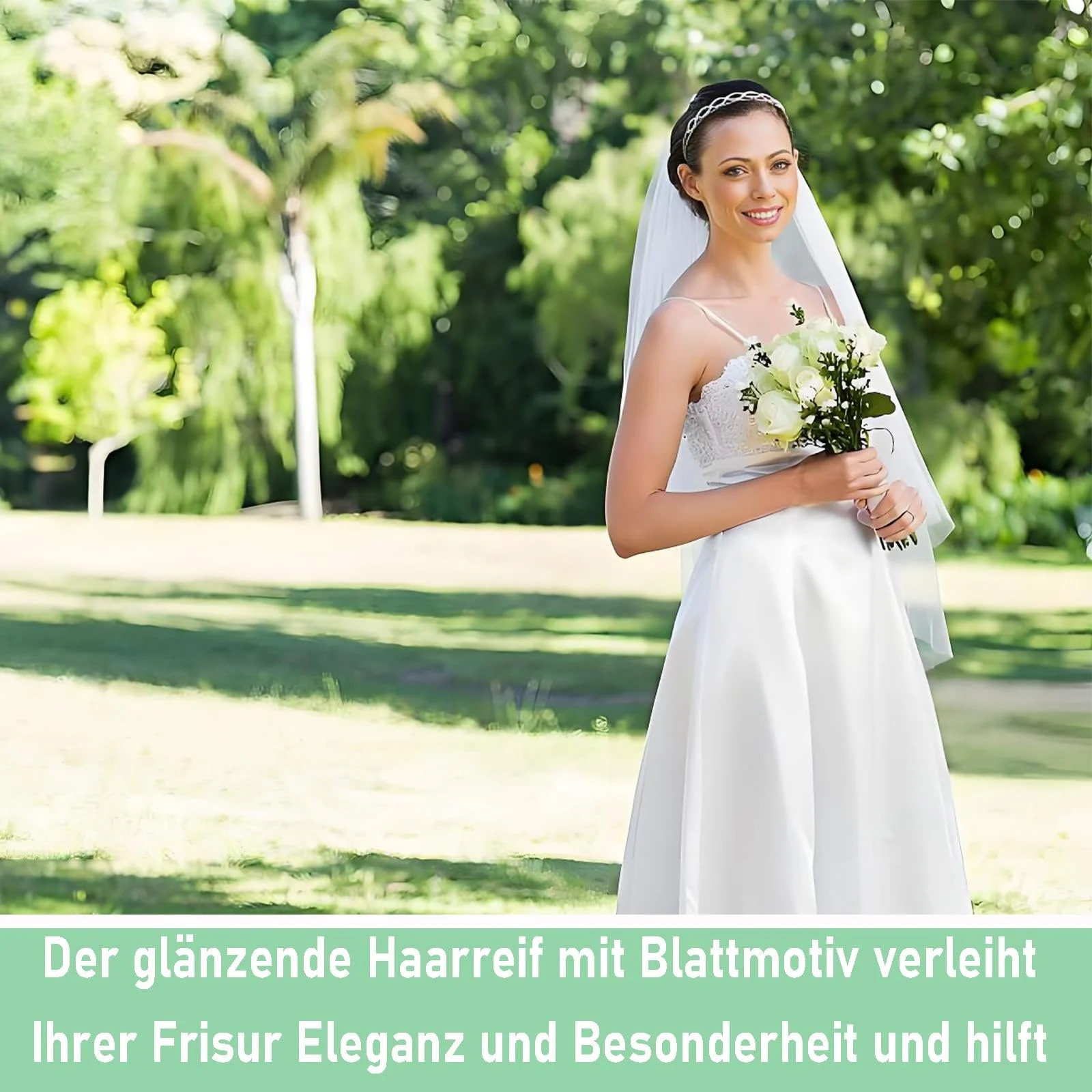 Обруч для волосся з кристалами Срібний Листя Весілля, фото №5 Обруч для волосся з кристалами Срібний Листя Весілля, фото №5