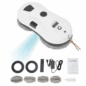 Робот для мойки окон Electric Window Cleaner с функцией распыления Automatic Window Cleaning Robot Wireless 2800 Pa Window Cleaning Robot с дистанционным управлением 6 салфеток из микрофибры - Фото 1