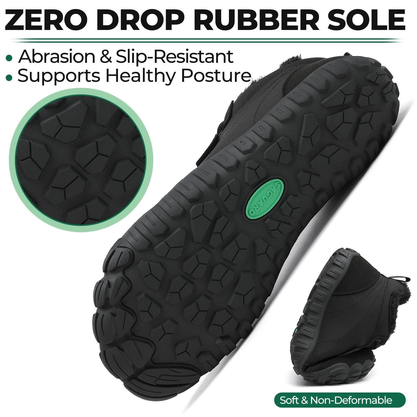 Зимние ботинки SAGUARO Barefoot, утепленные зимние ботинки для мужчин и женщин, размер EU 36-48, фото №5