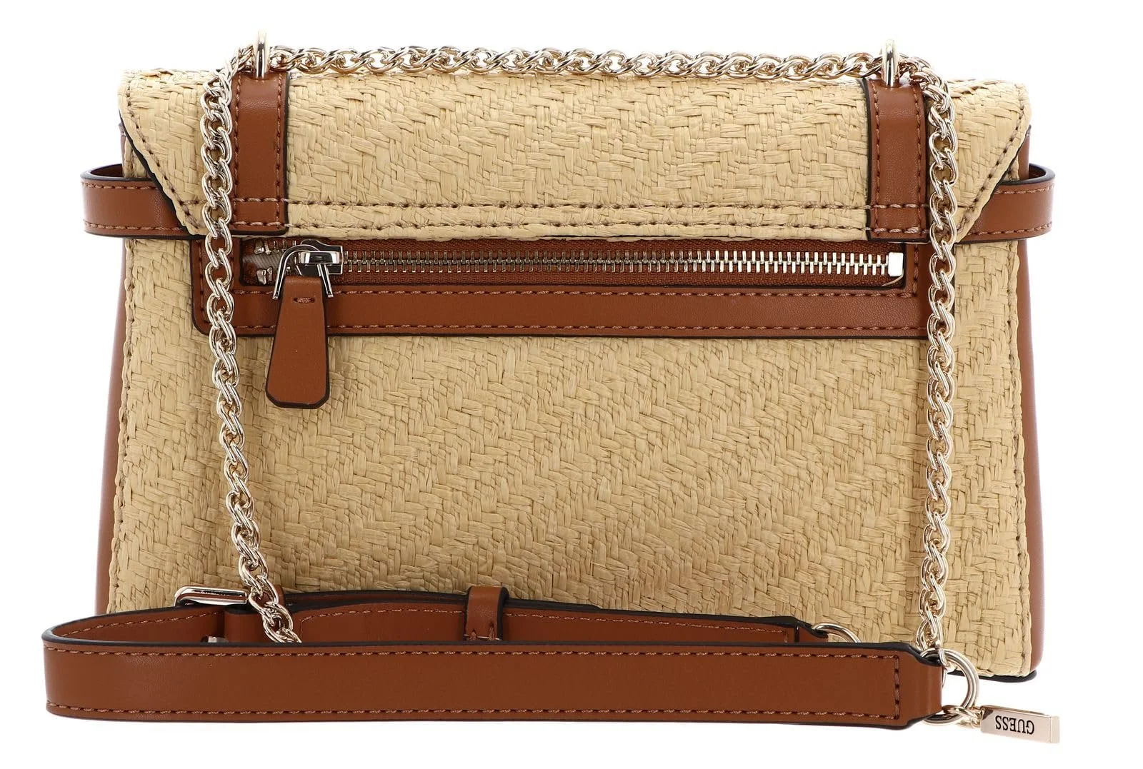 Сумка через плече GUESS Emilee Convertible Crossbody Flap Natural/Cognac, фото №3