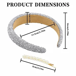 Обруч для волосся з блискітками та стразами synthetic.ua - Фото 1