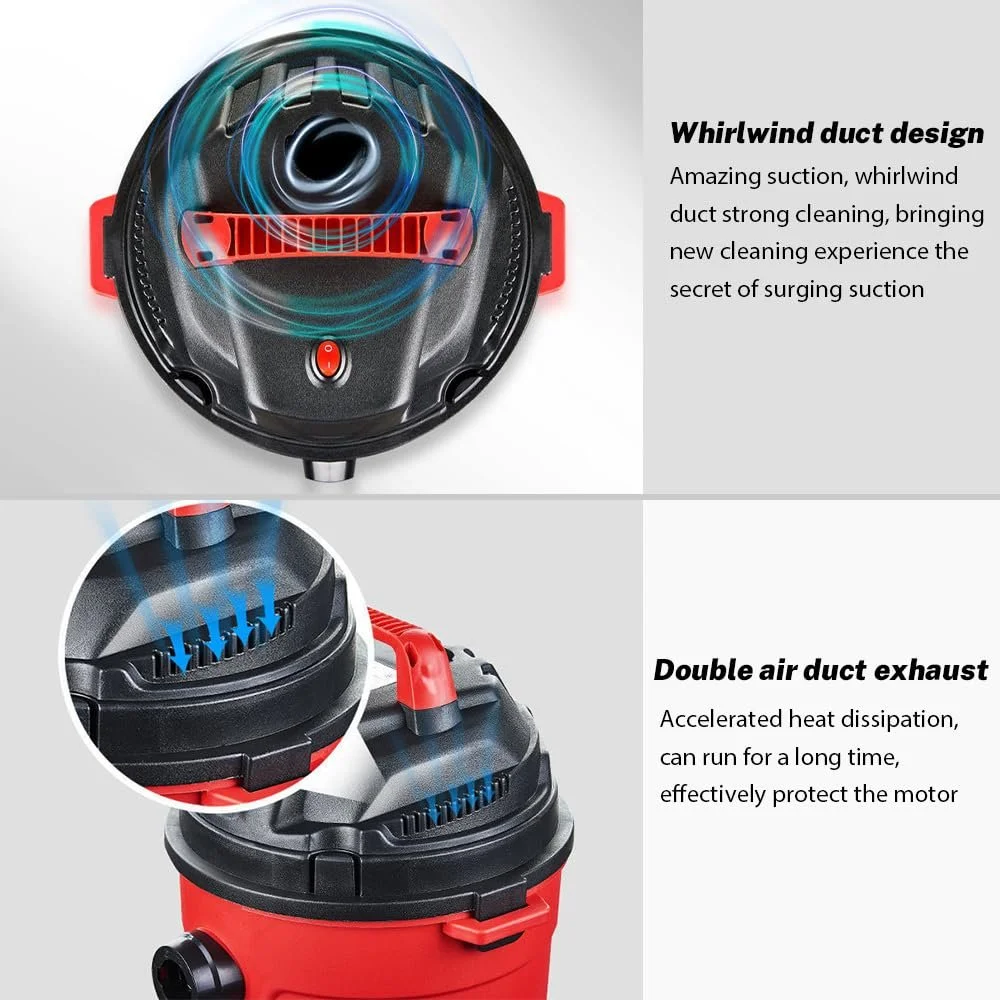 Промисловий пилосос для вологого та сухого прибирання Industrial 1000 W 18 KPA 15 L 2 m hose 3 m cable (Standard), фото №4