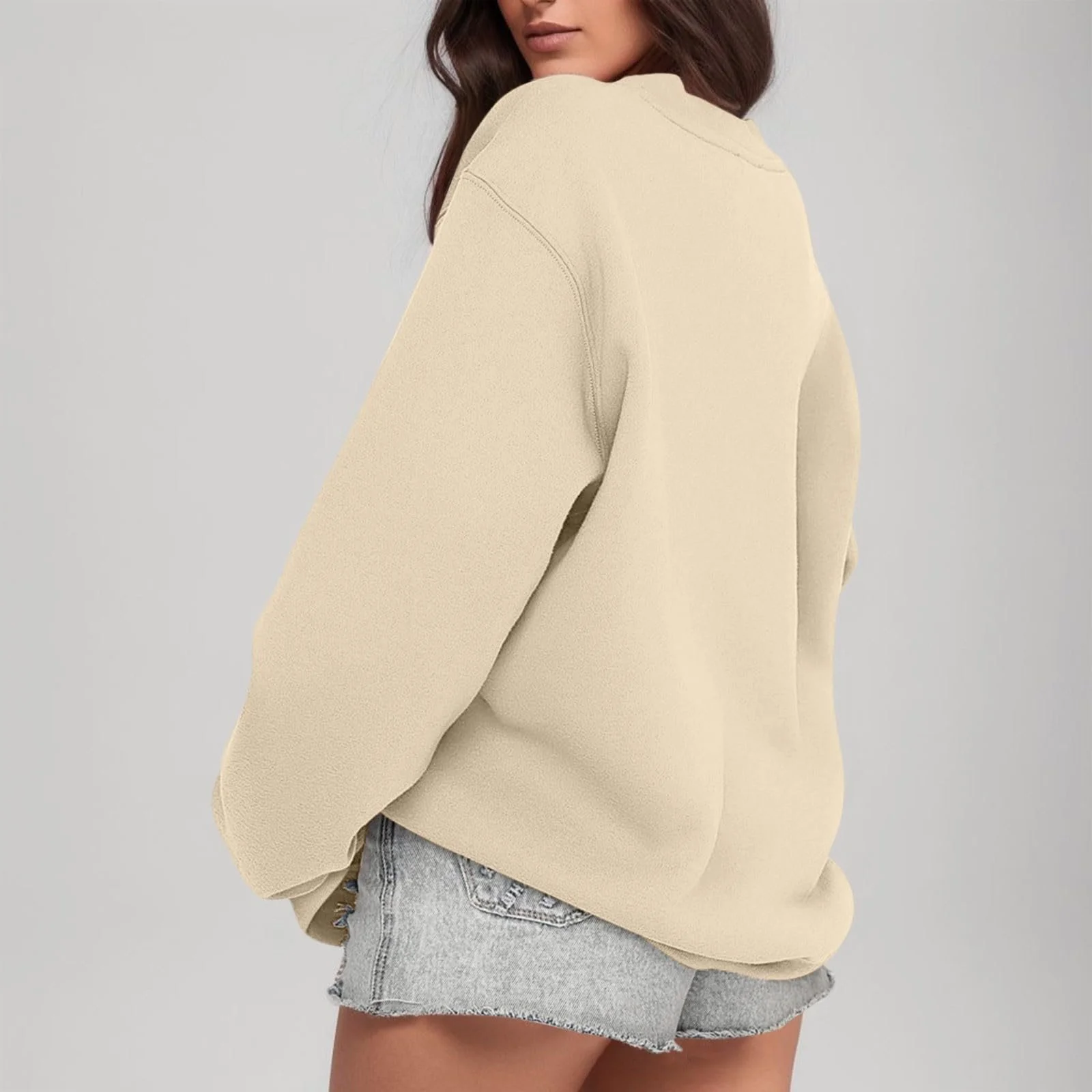 Пуловер Женский Оверсайз Без Капюшона Черный, фото №4