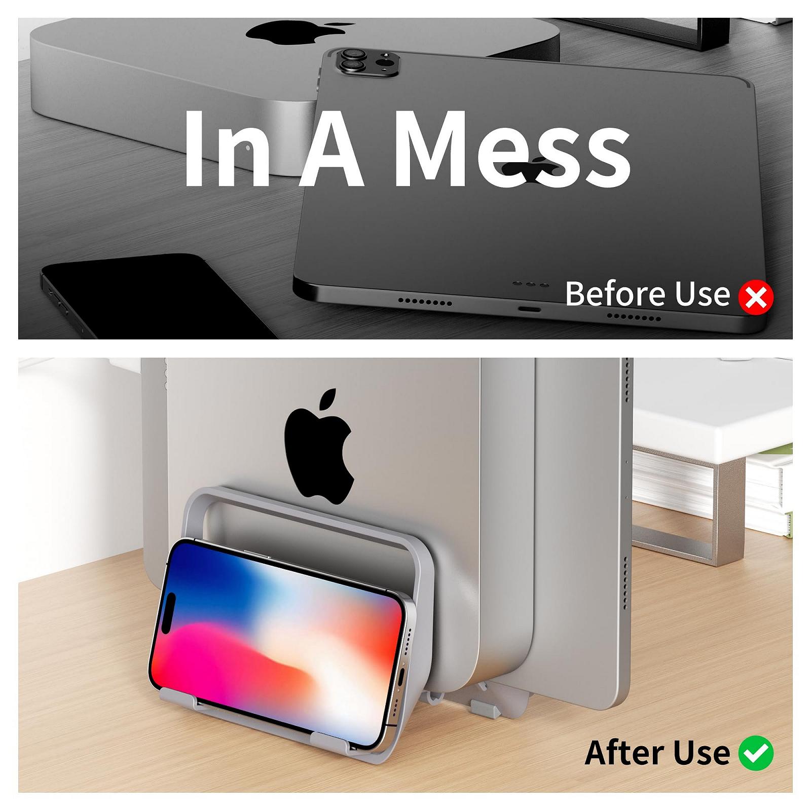 Подставка Тип Mac Mini ABS Вертикальная Настольная Серый, фото №6 Подставка Тип Mac Mini ABS Вертикальная Настольная Серый, фото №6