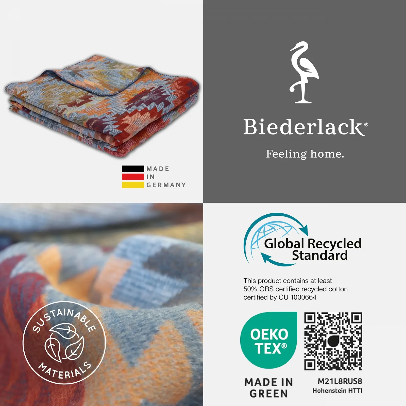 Одеяло Biederlack Fluffy Cuddly 'Navajo' I Этническое одеяло Сине-оранжевое I 150 x 200 см, фото №7